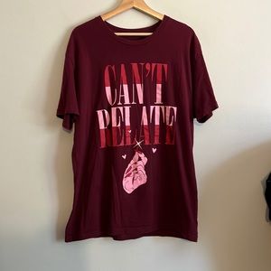 Jeffery Star Burgundy Can't Relate Short Sleeve Graphic T-Shirt